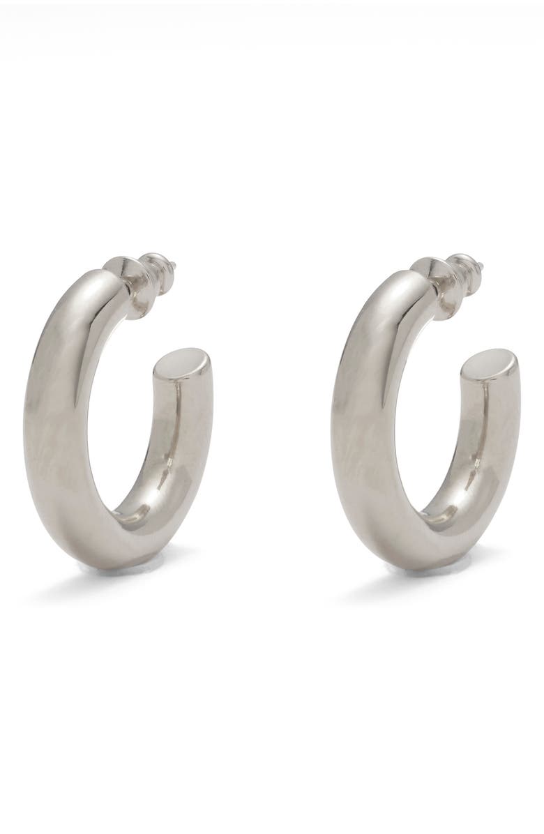 Lady Grey Hollow Hoop Earrings, Main, color, 