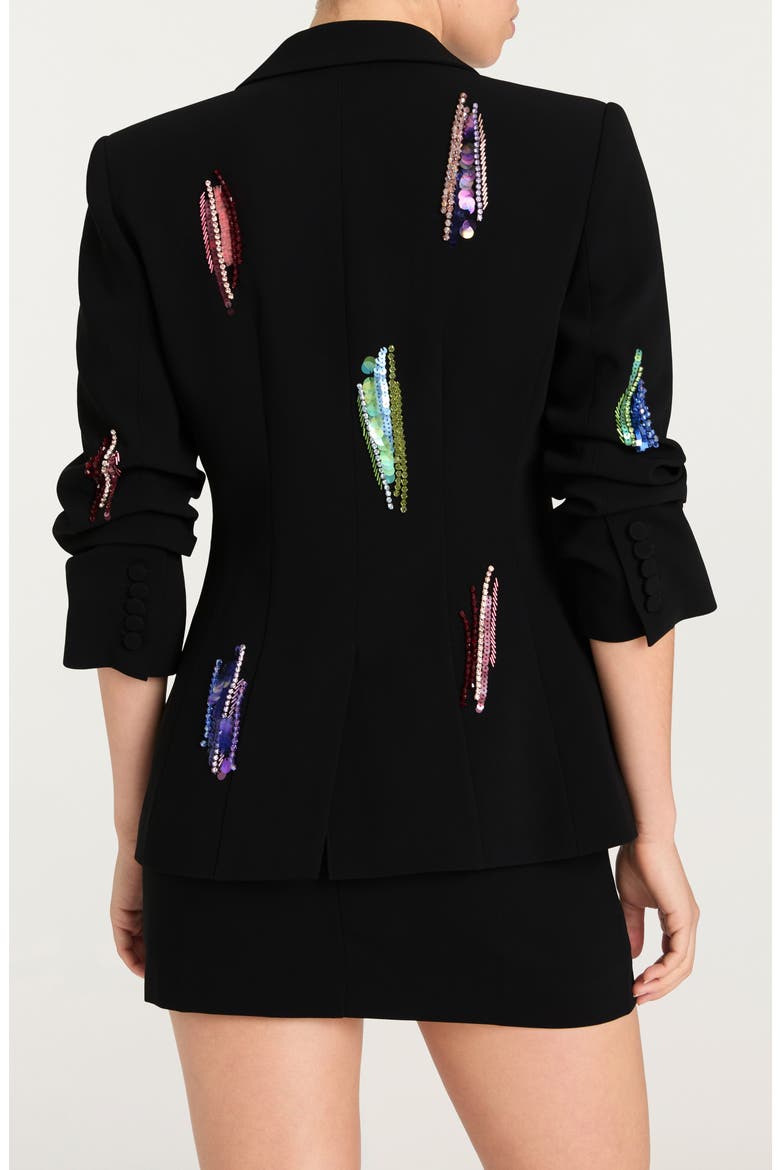 Sequin & Paillette Detail Jacket, Alternate, color, BLACK/ MULTI