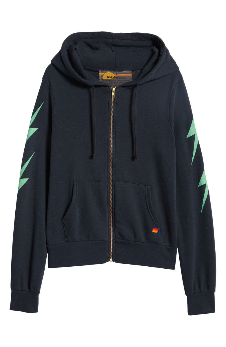 Aviator Nation Bolt Zip Graphic Hoodie, Alternate, color, 