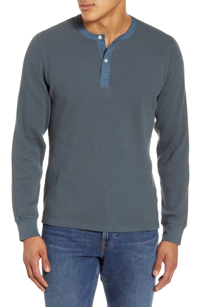 Everlane The Waffle Knit Long Sleeve Henley, Alternate, color,