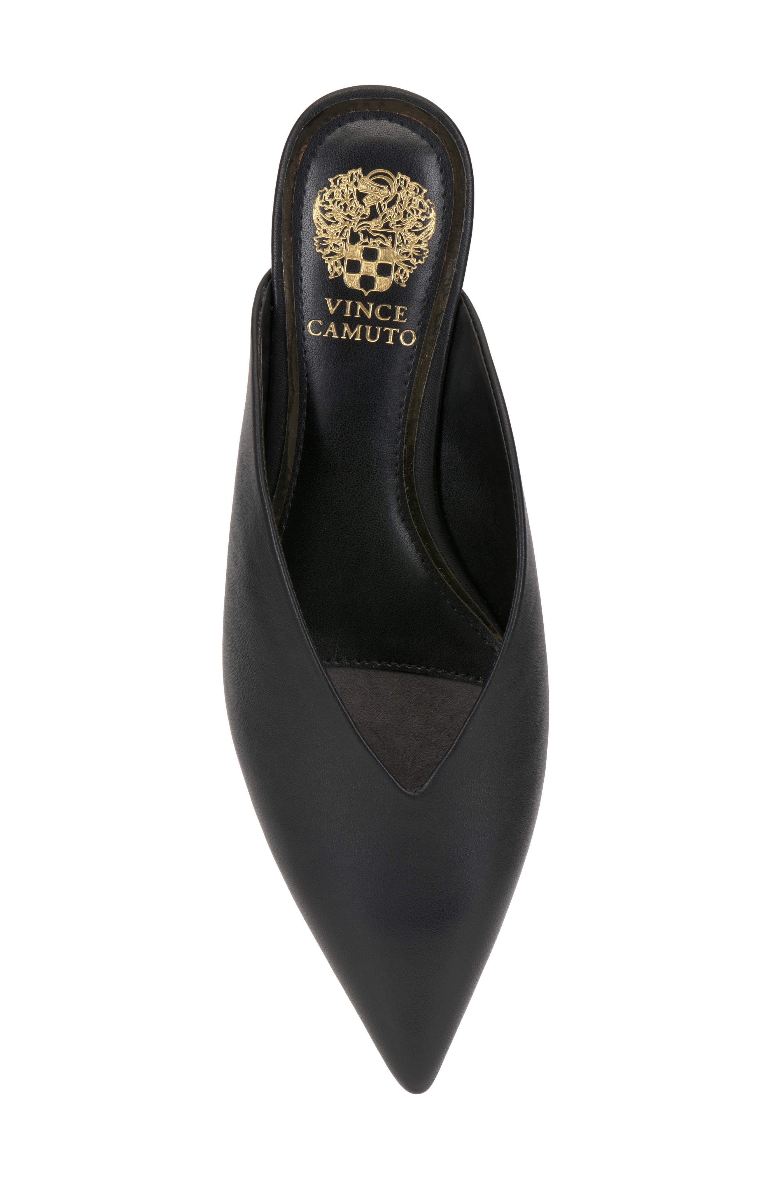 Vince Camuto Vinia Pointed Toe Wedge Mule, Alternate, color, Black