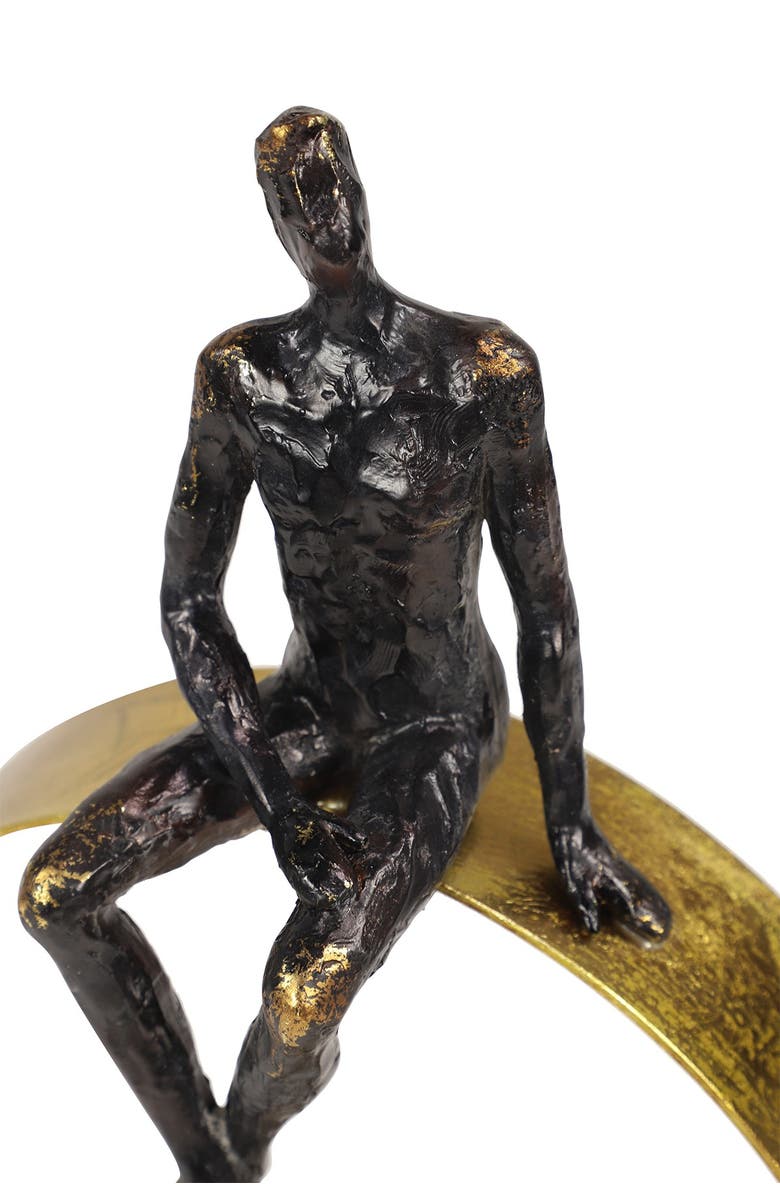 WILLOW ROW Black Polystone Modern People Sculpture, Alternate, color,