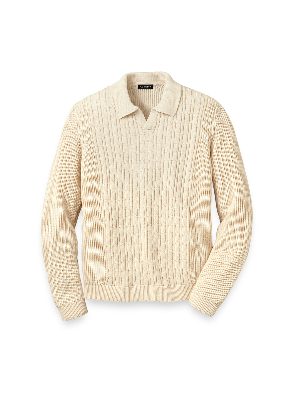Cotton Cable V-neck Polo