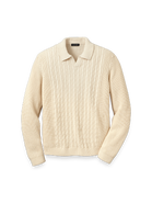 Paul Fredrick Cotton Cable V-neck Polo