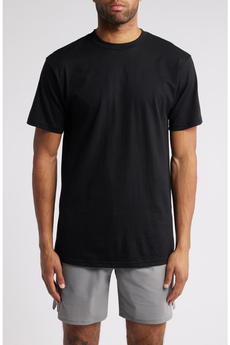 Regular Fit 4-Pack Supima® Cotton T-Shirts, Main, color, BLACK