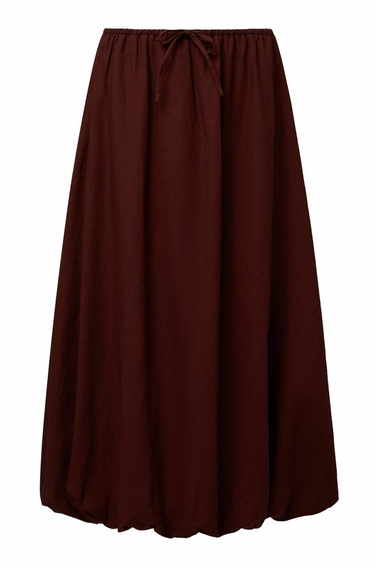 Air Linen Bubble Maxi Skirt, Alternate, color, RUM