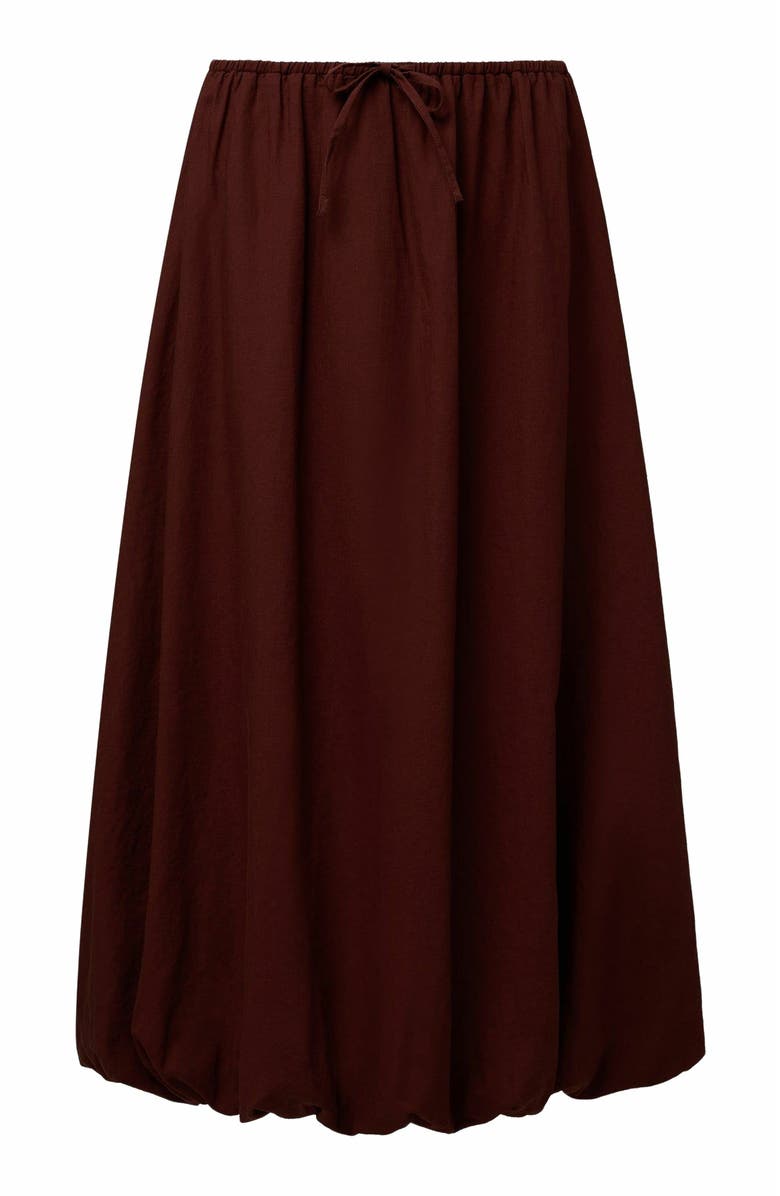 Onia Air Linen Bubble Maxi Skirt, Alternate, color, Rum