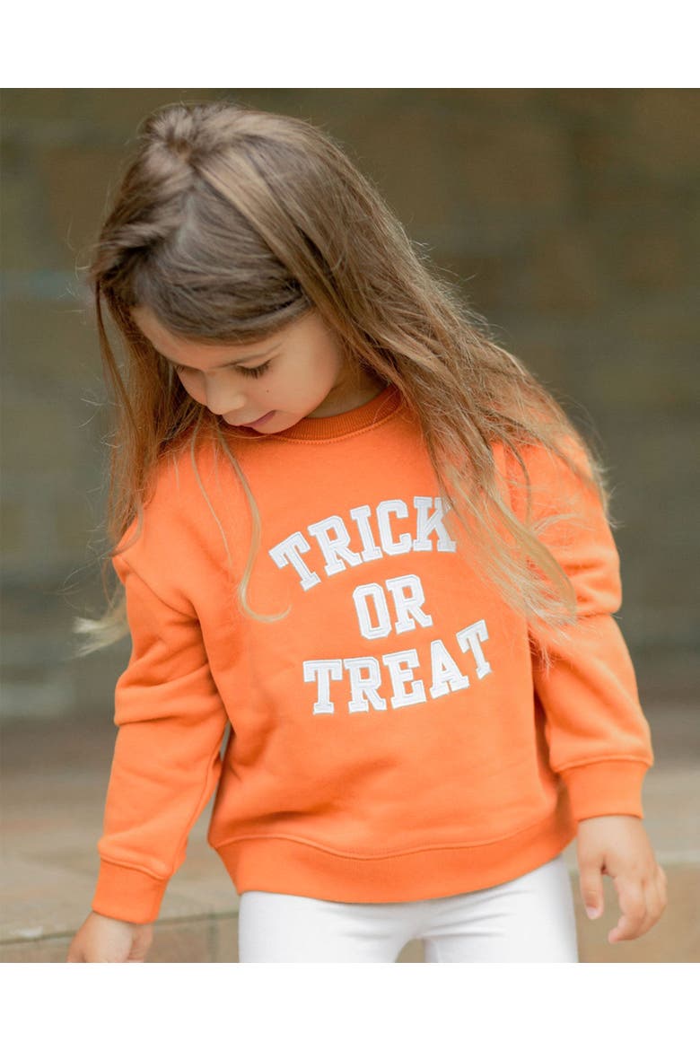 Trick-or-Treat Halloween Crewneck Sweatshirt, Alternate, color, Orange