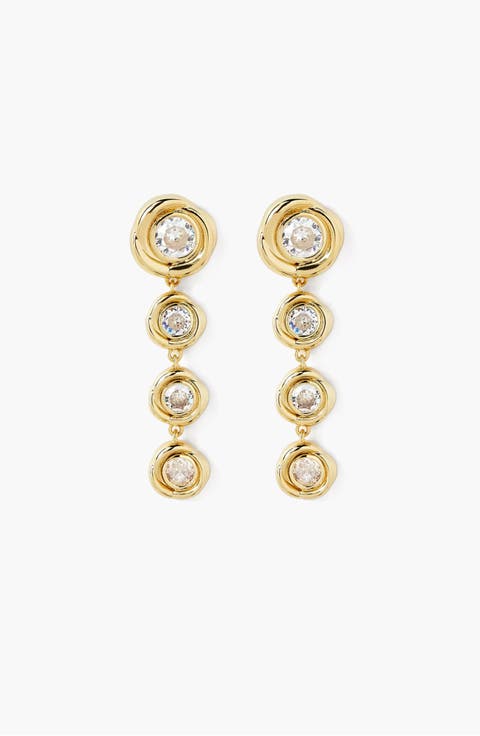 Carlo Drop Earrings In Gold & Crystals