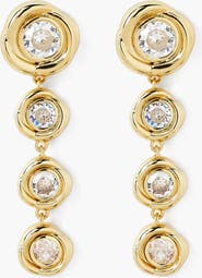 YOJ Carlo Drop Earrings In Gold & Crystals