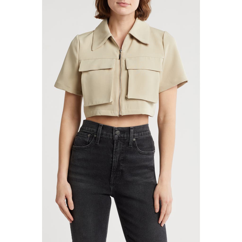 Love By Design Barcelona Short Sleeve Crop Utility Jacket