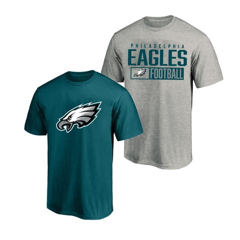 Men's Fanatics  Heather Gray/Midnight Green Philadelphia Eagles Big & Tall 2-Pack T-Shirt Set