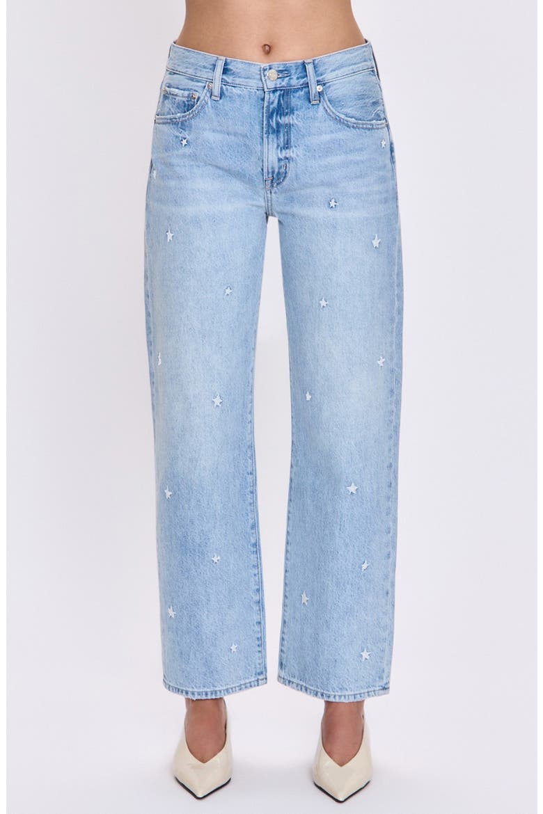 Lexi Distressed Studded Crop Barrel Jeans, Main, color, STELLAR VINTAGE