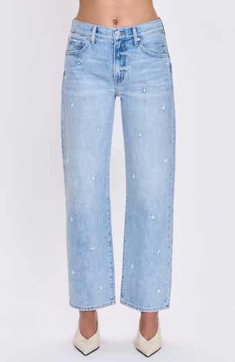 Lexi Distressed Studded Crop Barrel Jeans
