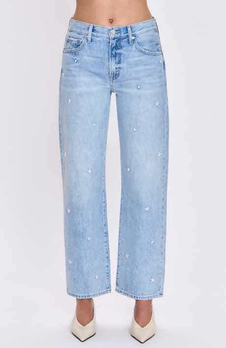 Lexi Distressed Studded Crop Barrel Jeans