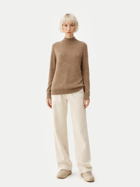 Timeless Cashmere Mock Neck Sweater