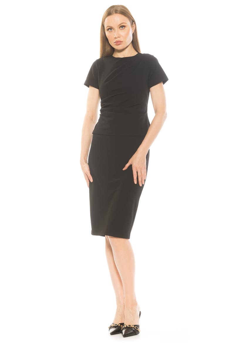 Robin Jewel Neck Midi Dress, Alternate, color, BLACK