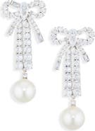 Nadri Melody Cubic Zirconia Bow Linear Drop Earrings