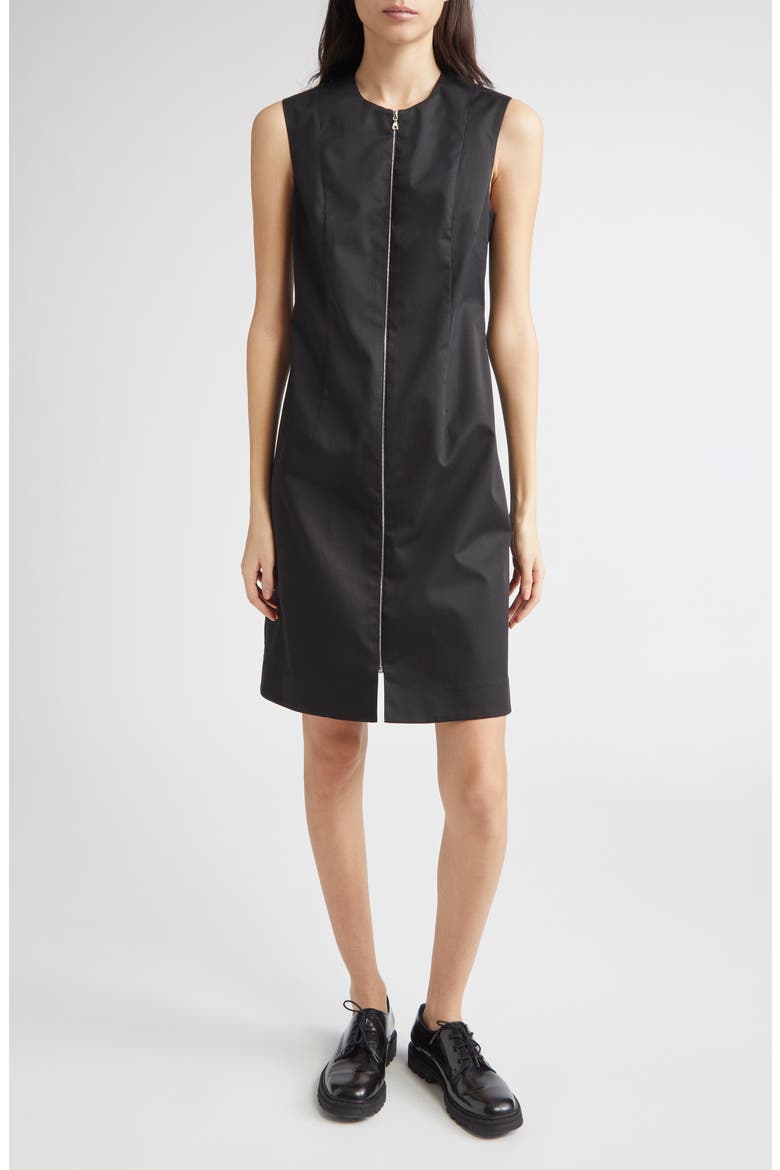 Brooke Full Zip Sleeveless Dress, Main, color, BLACK