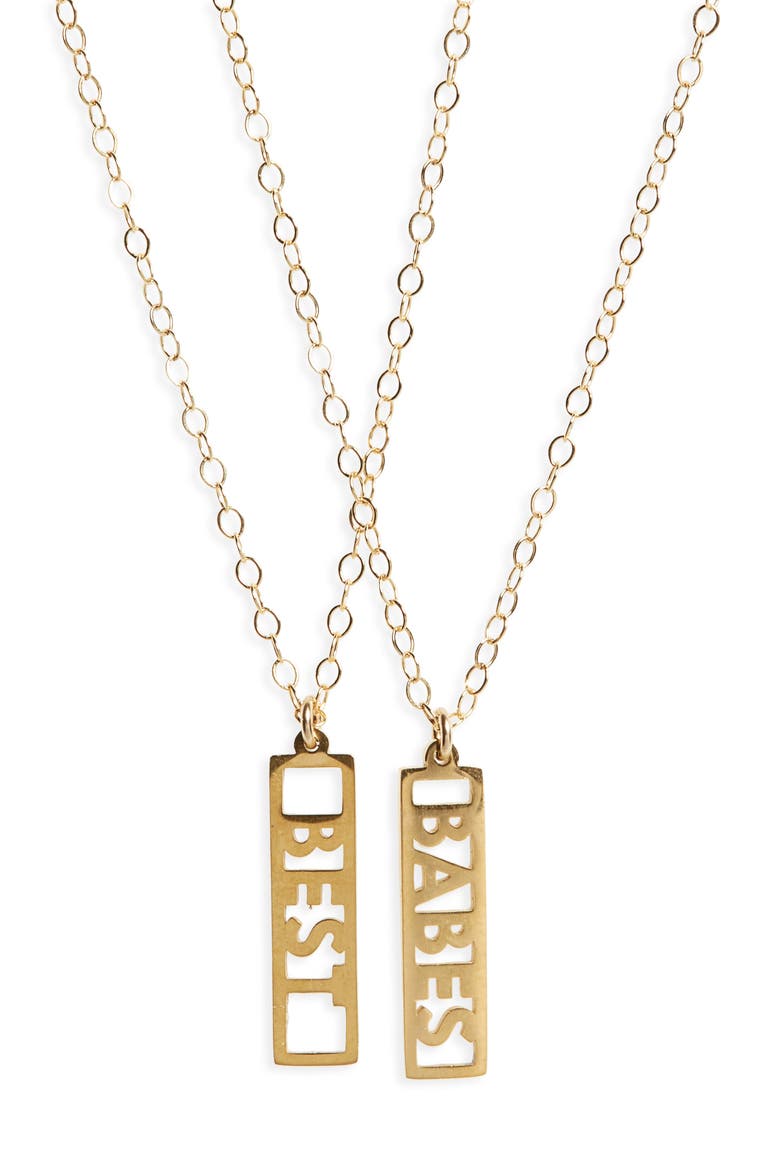 Best Babes Necklace Set, Main, color, GOLD