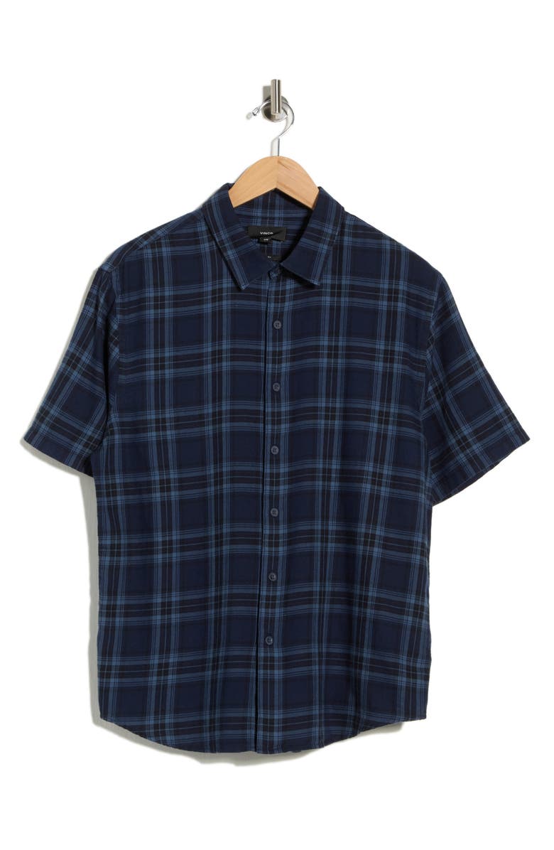 Vince Short Sleeve French Placket Shirt, Main, color, Coastal Combo