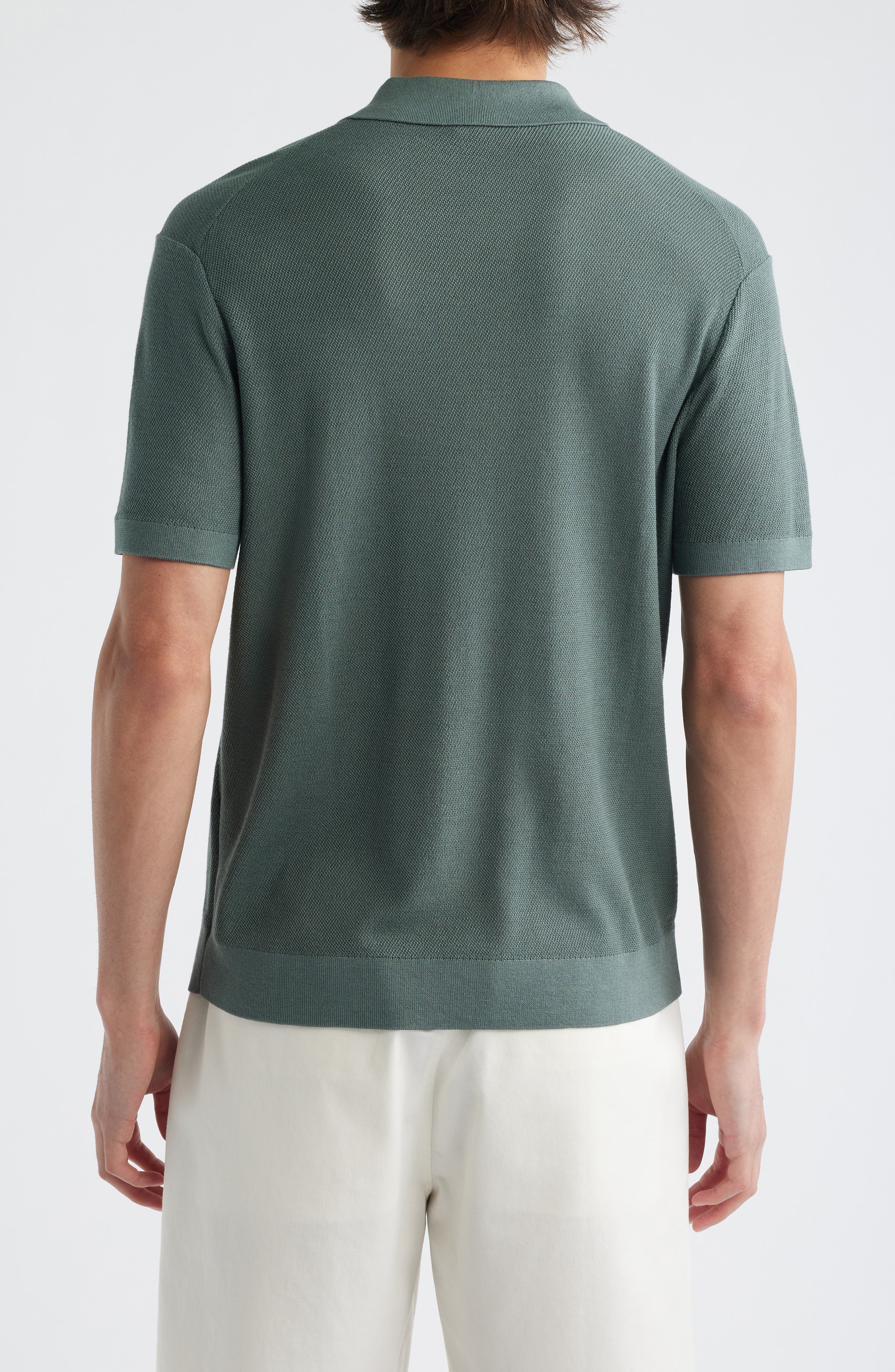 Silk & Cotton Pique Polo Sweater - image 4