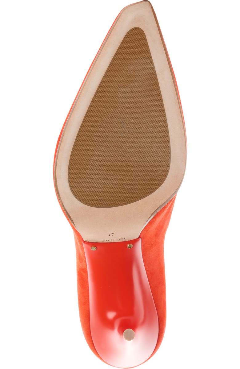 Balenciaga Duchesse Asymmetric Pointed Toe Pump, Alternate, color, Tangerine