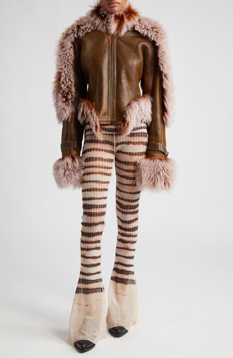 Jean Paul Gaultier x KNWLS Stripe Semisheer Tulle Turtleneck Top, Alternate, color, 