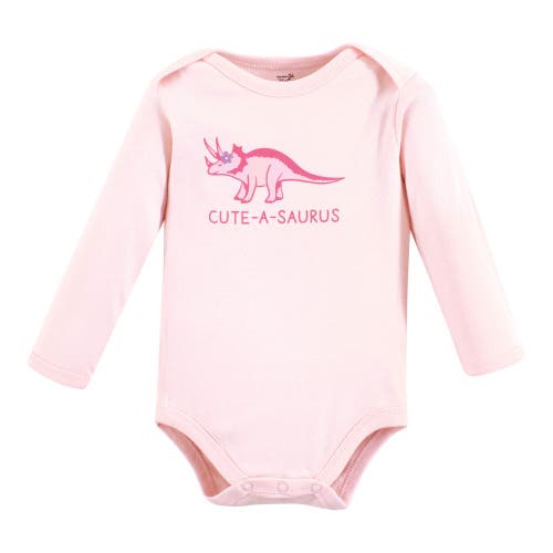 Touched By Nature Little Soft Organic Cotton Long-sleeve One-piece Essentials In Pink