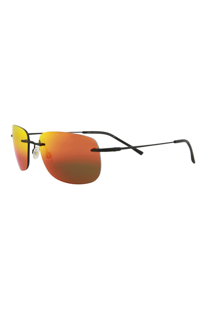 60mm Frameless Rectangle Sunglasses, Alternate, color, BLACK BLACK LAVA