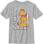 Garfield Boys Garfield Stars Stripes and Snacks T Shirt
