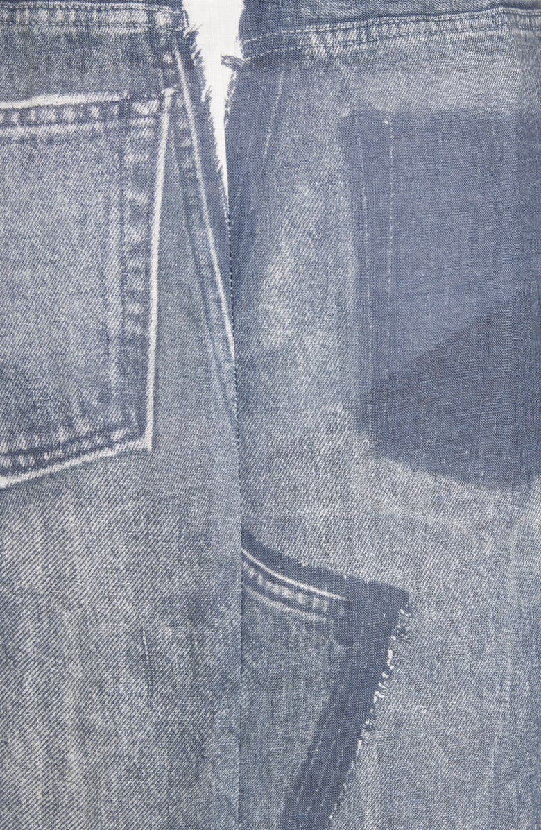 Acne Studios Ippina Trompe l'Oeil Linen Midi Skirt, Alternate, color, 