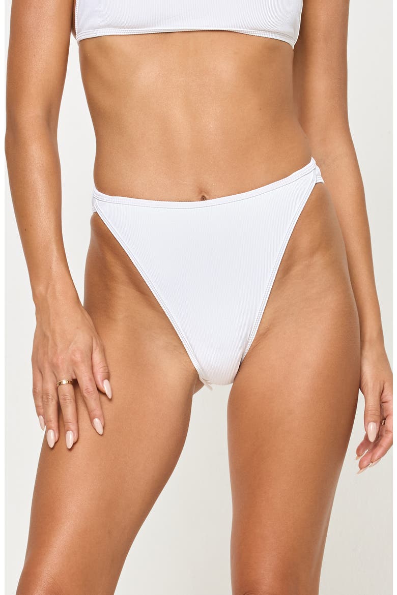 Kourt High Waist Bikini Bottoms, Main, color, WHITE