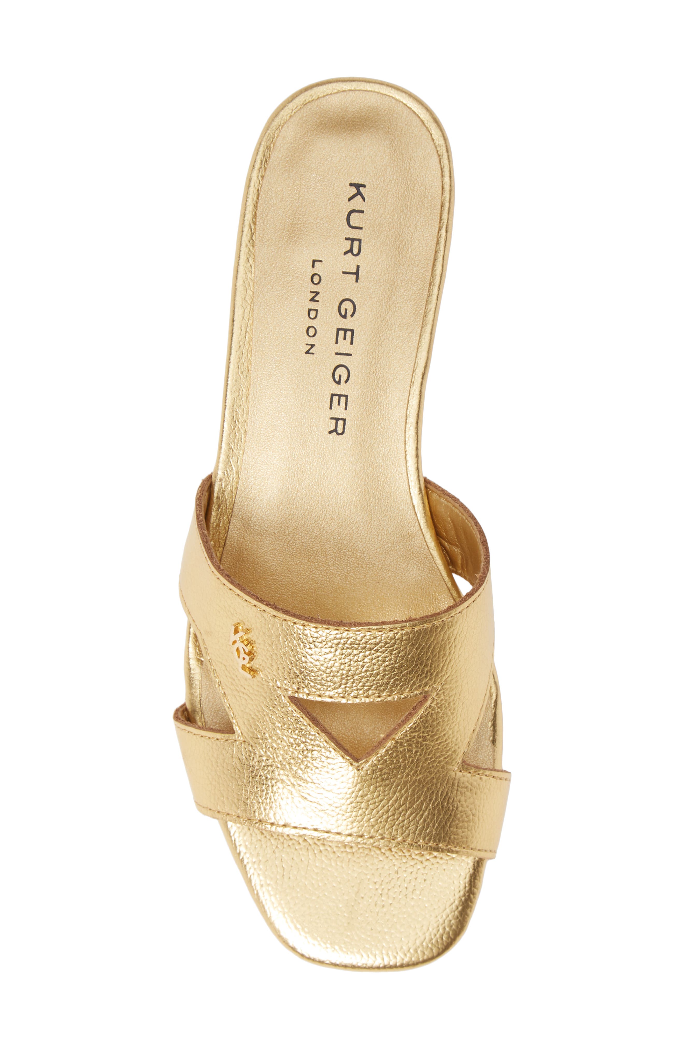 Odina Cutout Slide Sandal, Alternate, color, GOLD LEATHER