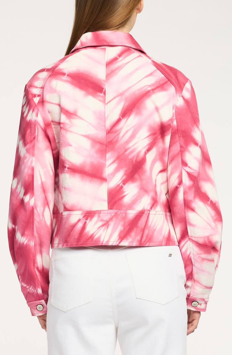 Cinq à Sept Harriet Tie Dye Stretch Cotton Jacket, Alternate, color, Goji Berry/ White