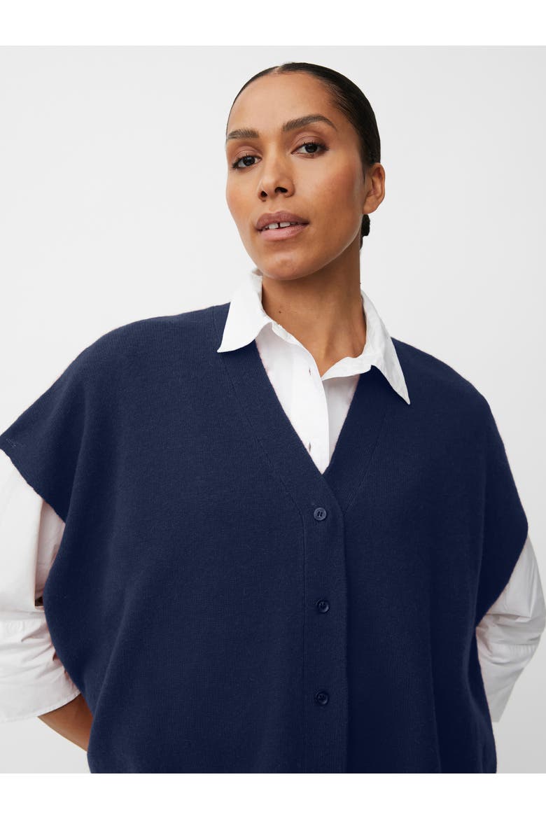 MaLucanne Short Sleeve V-Neck Cardigan, Alternate, color, Navy Blazer