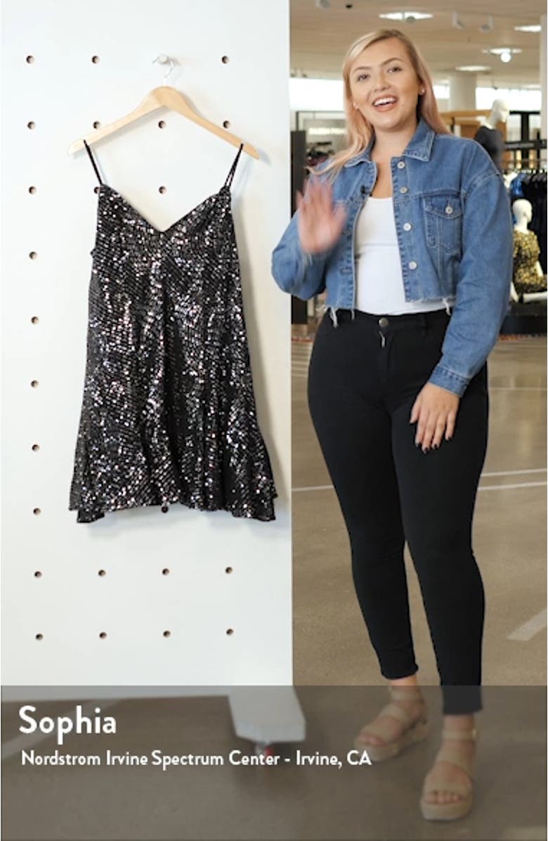 Godet Hem Sequin Minidress, sales video thumbnail