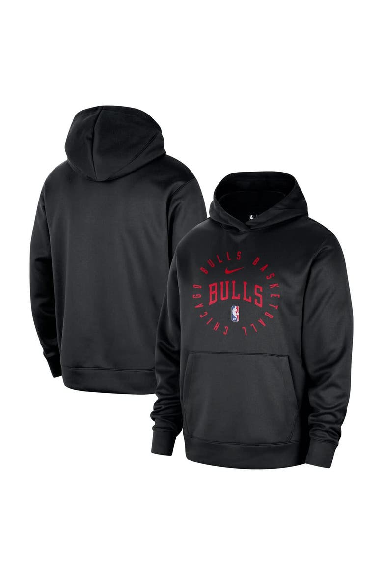 Men's Nike Black Chicago Bulls 2024/25 Spotlight On-Court Practice Performance Pullover Hoodie, Main, color, Black