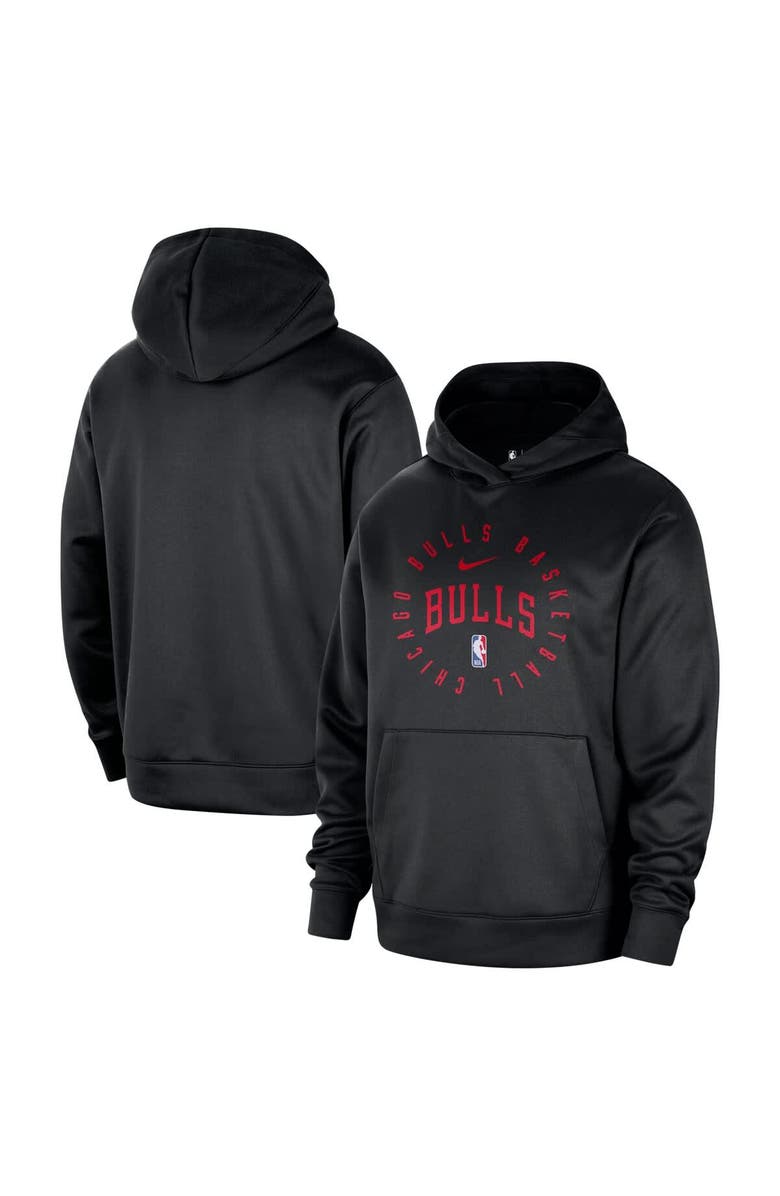 Nike Men's Nike Black Chicago Bulls 2024/25 Spotlight On-Court Practice Performance Pullover Hoodie, Main, color, Black