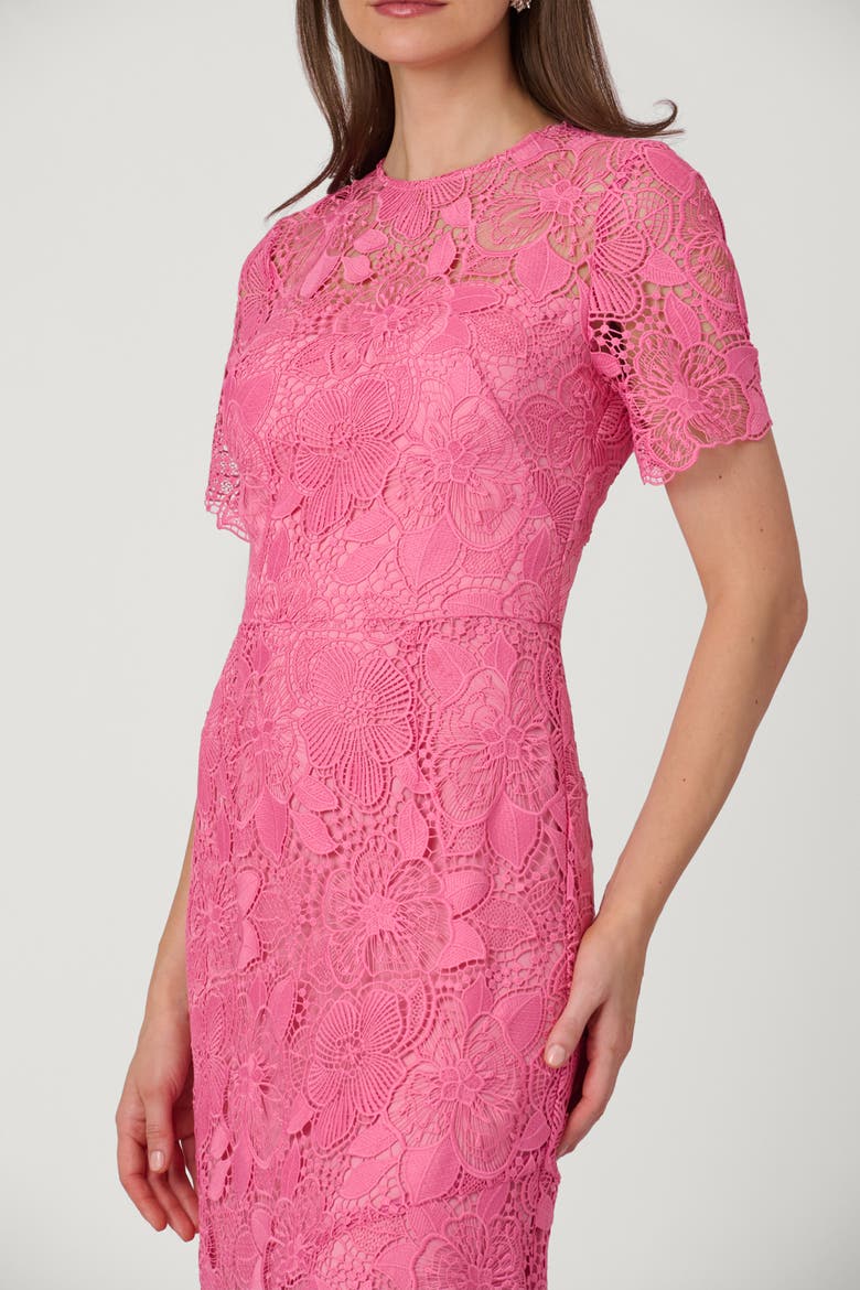 Floral Lace Midnight Elie Dress, Alternate, color, Fuchsia