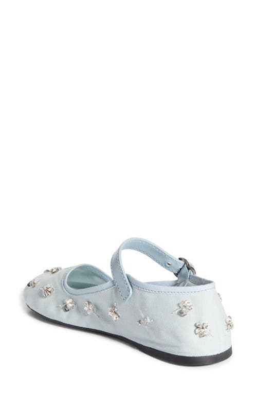 Miu Miu Crystal Embellished Canvas Mary Jane Ballet Flat In Animal Print