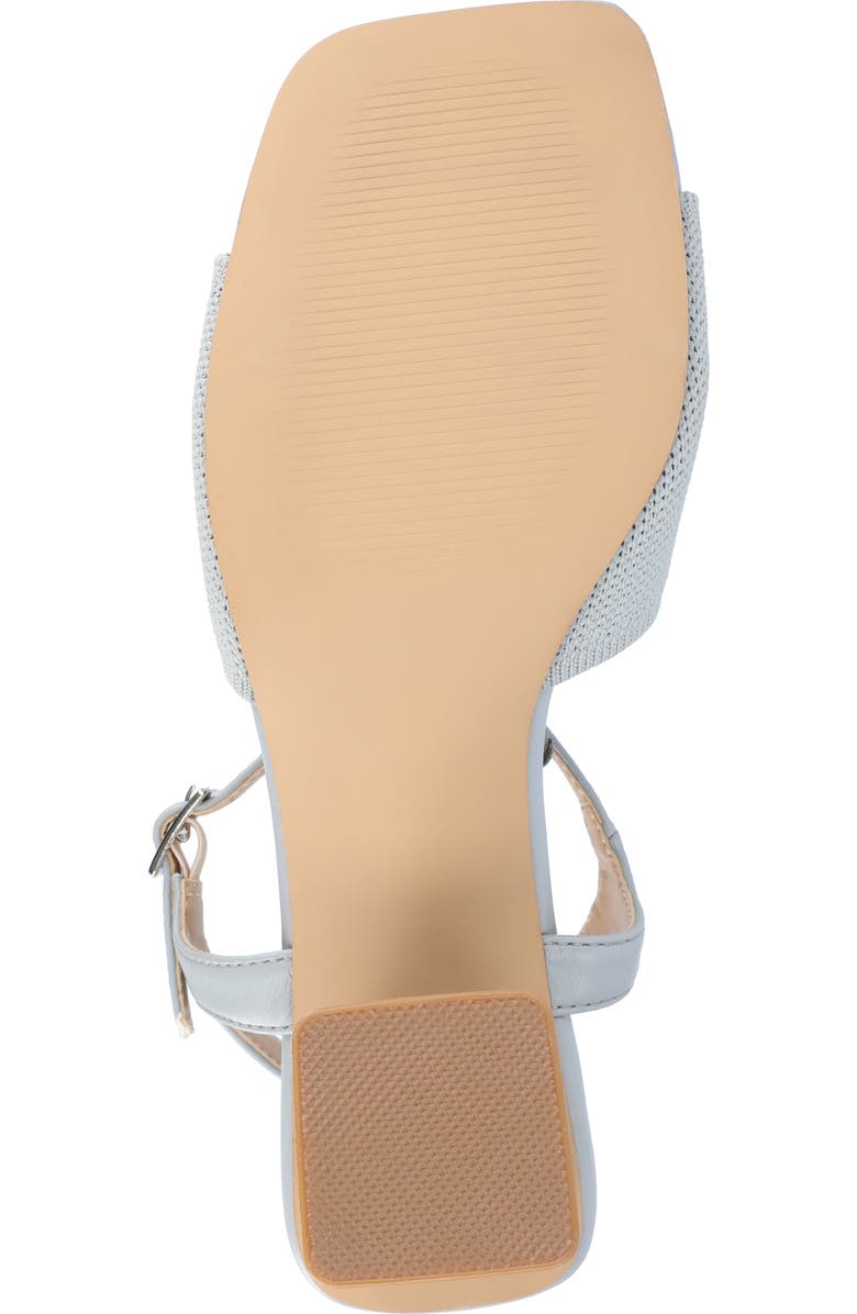 Journee Collection Evylinn Knit Block Heel Sandal, Alternate, color, Blue