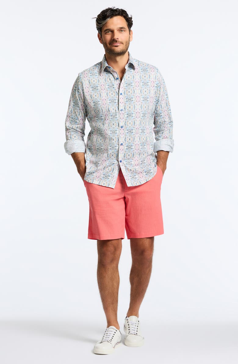 Robert Graham Gomera Tapestry Print Stretch Cotton Button-Up Shirt, Alternate, color, Ivory Multi