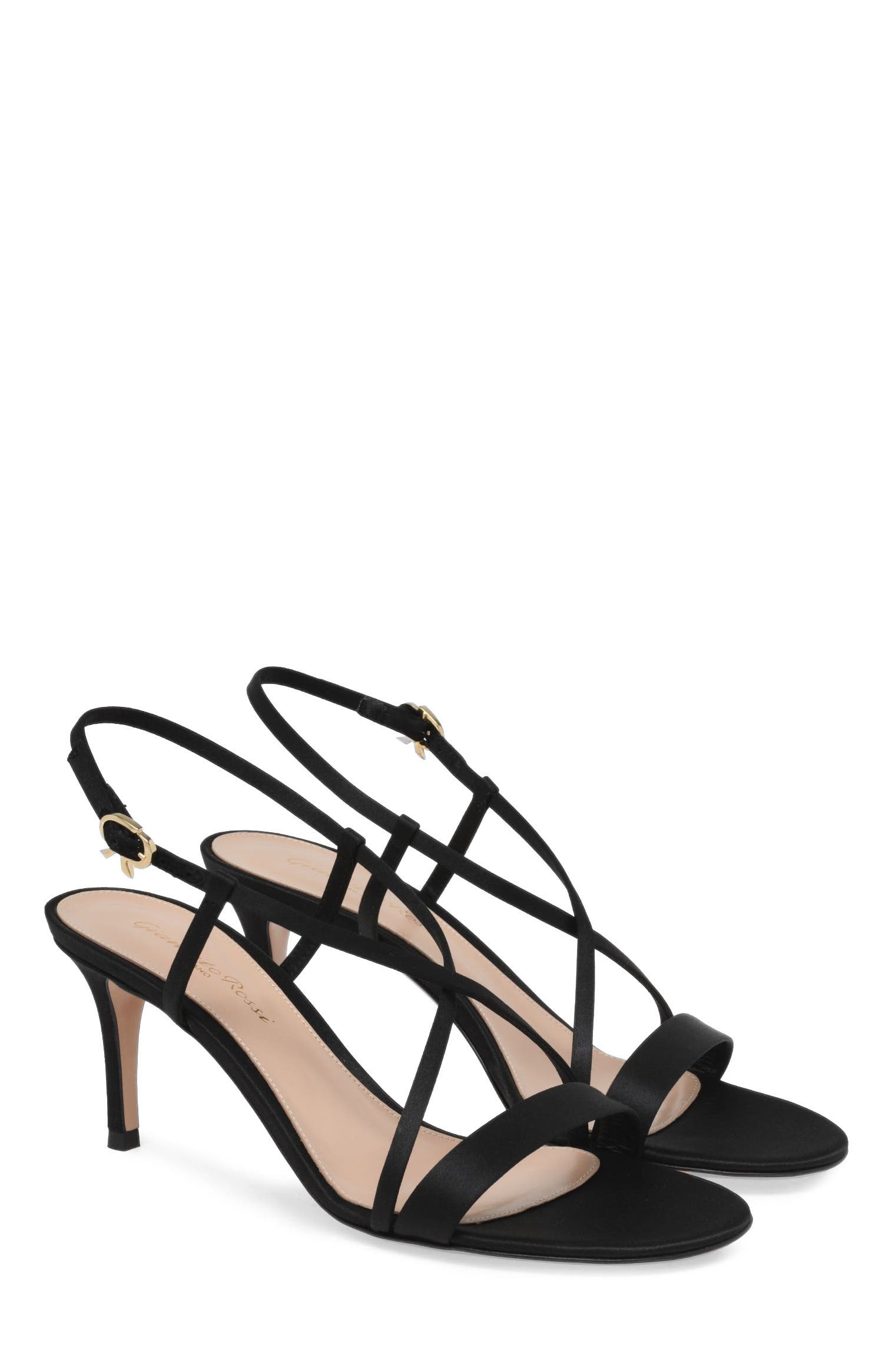Gianvito Rossi Larisse 70 Sandals, Alternate, color, Black
