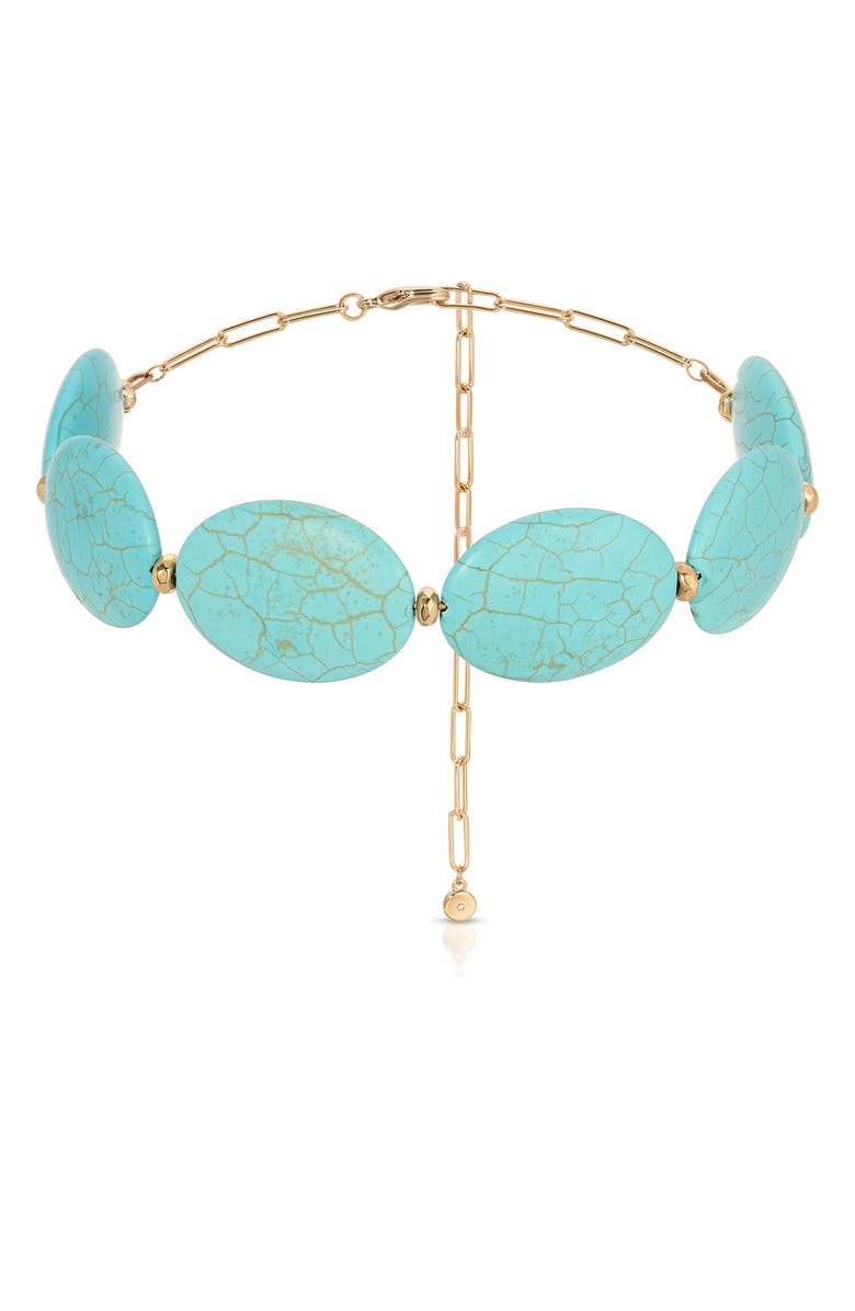 Ettika Turquoise Station Statement Necklace, Main, color, Turquoise