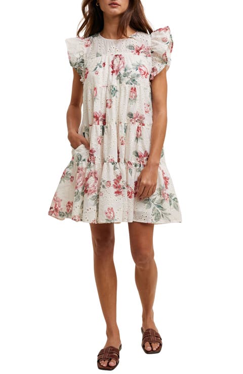 Floral Eyelet Babydoll Dress
