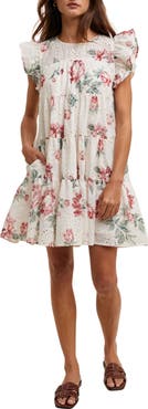 WISHLIST Floral Eyelet Babydoll Dress
