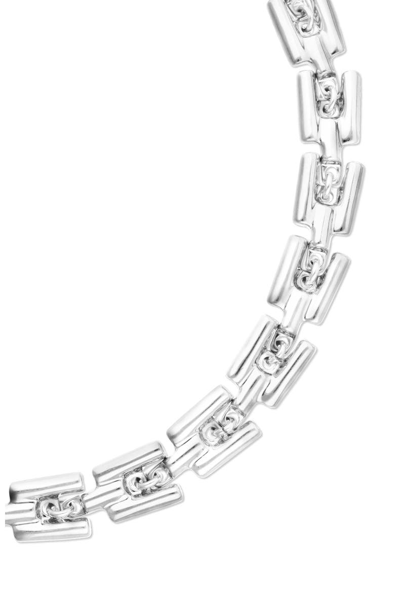 Sterling Silver Plated Necklace With Links, Alternate, color, Silver