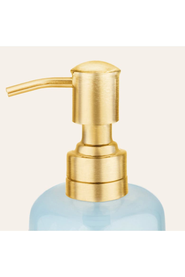 Aravali Hand Painted Glass Soap Dispenser Bath Essential, Alternate, color, Metallic Gold