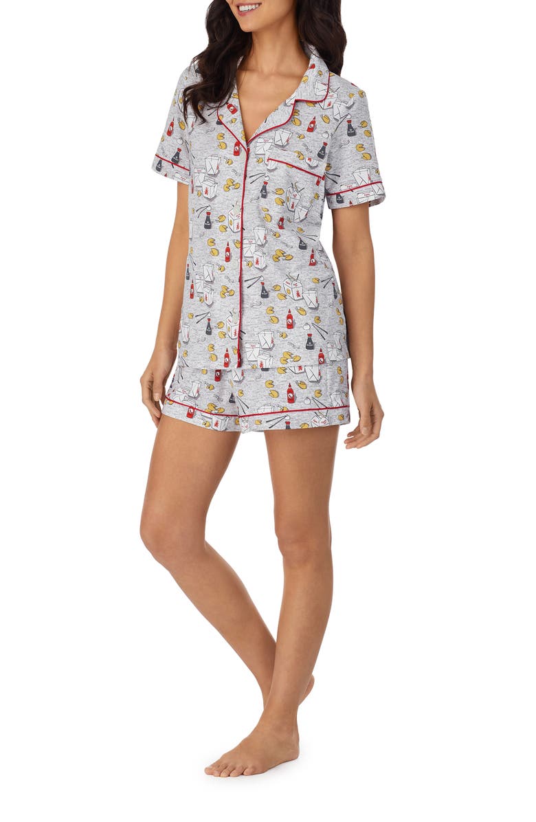 BedHead Pajamas BedHead Takeout Print Stretch Organic Cotton Short Pajamas, Alternate, color, 